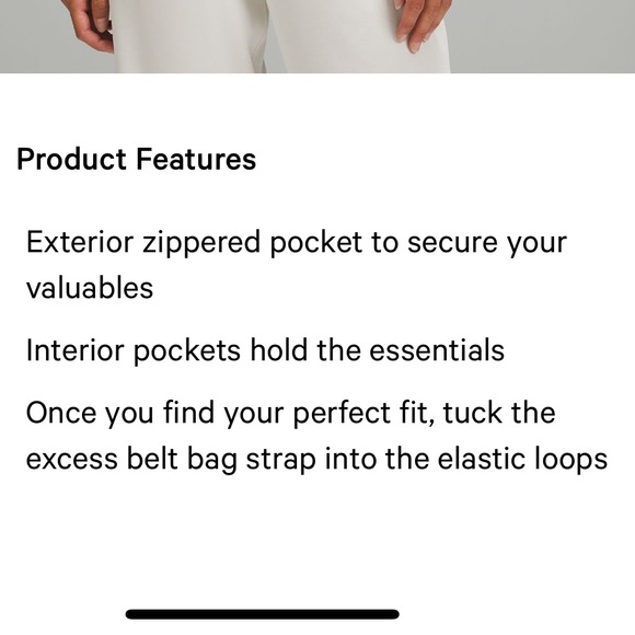 NWT Lululemon white everywhere belt bag 1L - Picture 8 of 9